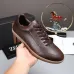 Zegna Men’s Smooth Leather Casual Sneakers, Signature Tone‑on‑Tone Stitching #A67740