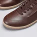 Zegna Men’s Smooth Leather Casual Sneakers, Signature Tone‑on‑Tone Stitching #A67740