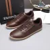 Zegna Men’s Smooth Leather Casual Sneakers, Signature Tone‑on‑Tone Stitching #A67740