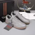 Zegna Men’s Smooth Leather Casual Sneakers, Signature Tone‑on‑Tone Stitching #A67742