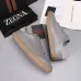 Zegna Men’s Smooth Leather Casual Sneakers, Signature Tone‑on‑Tone Stitching #A67742