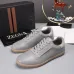 Zegna Men’s Smooth Leather Casual Sneakers, Signature Tone‑on‑Tone Stitching #A67742