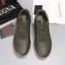 Zegna Men’s Smooth Leather Casual Sneakers, Signature Tone‑on‑Tone Stitching #A67743