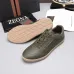 Zegna Men’s Smooth Leather Casual Sneakers, Signature Tone‑on‑Tone Stitching #A67743