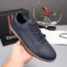 Zegna Men’s Smooth Leather Casual Sneakers, Signature Tone‑on‑Tone Stitching #A67744