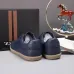 Zegna Men’s Smooth Leather Casual Sneakers, Signature Tone‑on‑Tone Stitching #A67744