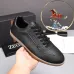 Zegna Men’s Smooth Leather Casual Sneakers, Signature Tone‑on‑Tone Stitching #A67745