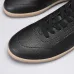 Zegna Men’s Smooth Leather Casual Sneakers, Signature Tone‑on‑Tone Stitching #A67745