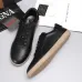 Zegna Men’s Smooth Leather Casual Sneakers, Signature Tone‑on‑Tone Stitching #A67746