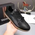 Zegna Men’s Smooth Leather Casual Sneakers, Signature Tone‑on‑Tone Stitching #A67746
