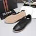 Zegna Men’s Smooth Leather Casual Sneakers, Signature Tone‑on‑Tone Stitching #A67746