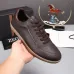 Zegna Men’s Smooth Leather Casual Sneakers, Signature Tone‑on‑Tone Stitching #A67747
