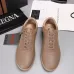 Zegna Men’s Smooth Leather Casual Sneakers, Signature Tone‑on‑Tone Stitching #A67748