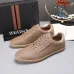 Zegna Men’s Smooth Leather Casual Sneakers, Signature Tone‑on‑Tone Stitching #A67748