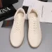 Zegna Men’s Smooth Leather Casual Sneakers, Signature Tone‑on‑Tone Stitching #A67749