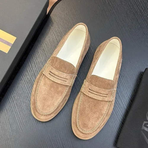 Zegna Men’s Suede Calfskin Loafers, Water‑Dyed Lining, Light TPR Outsole #A67787