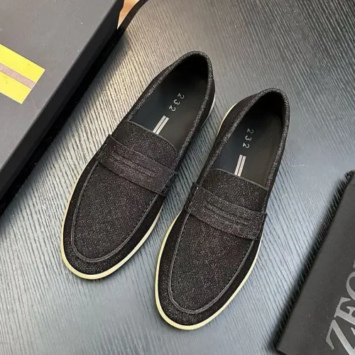 Zegna Men’s Suede Calfskin Loafers, Water‑Dyed Lining, Light TPR Outsole #A67788