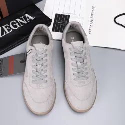 Zegna Men’s Suede Casual Sneakers, Signature Tone‑on‑Tone Stitching #A67750