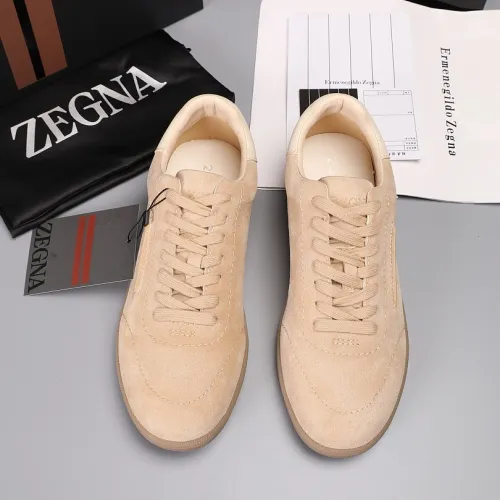 Zegna Men’s Suede Casual Sneakers, Signature Tone‑on‑Tone Stitching #A67756