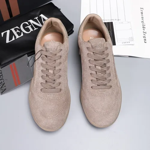Zegna Men’s Suede Casual Sneakers, Signature Tone‑on‑Tone Stitching #A67757