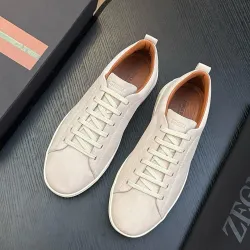 Zegna Men’s Triple Stitch Low‑Top Sneakers, Leather & Suede Upper #A67778