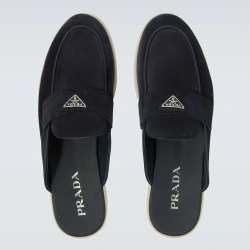Prada Men  Slippers Suede mules Black color #A67904