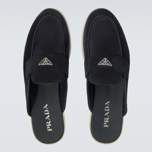 Prada Men  Slippers Suede mules Black color #A67904