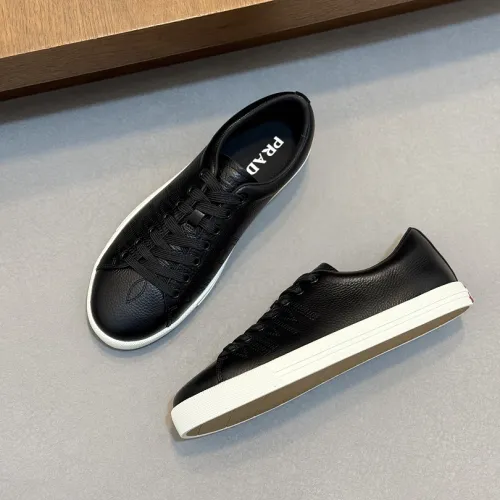 Prada Men's Nappa Leather Casual Sneakers, Western Decorative Stitching, Sheepskin Lining, Soft Rubber Outsole, Multiple Colors Available #A67704