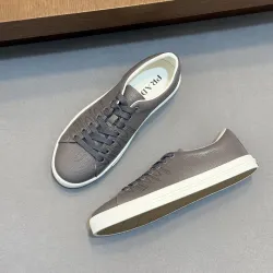 Prada Men's Nappa Leather Casual Sneakers, Western Decorative Stitching, Sheepskin Lining, Soft Rubber Outsole, Multiple Colors Available #A67705