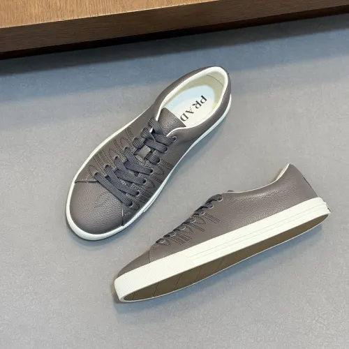 Prada Men's Nappa Leather Casual Sneakers, Western Decorative Stitching, Sheepskin Lining, Soft Rubber Outsole, Multiple Colors Available #A67705