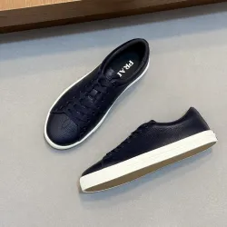Prada Men's Nappa Leather Casual Sneakers, Western Decorative Stitching, Sheepskin Lining, Soft Rubber Outsole, Multiple Colors Available #A67706