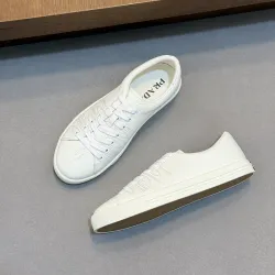 Prada Men's Nappa Leather Casual Sneakers, Western Decorative Stitching, Sheepskin Lining, Soft Rubber Outsole, Multiple Colors Available #A67707