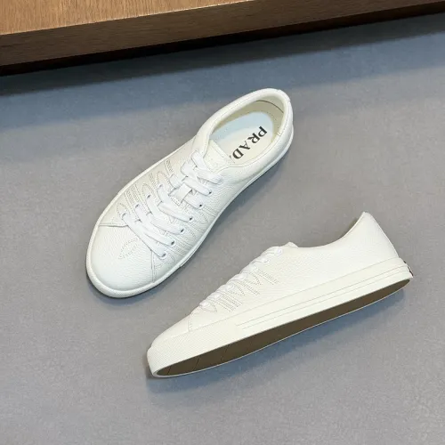 Prada Men's Nappa Leather Casual Sneakers, Western Decorative Stitching, Sheepskin Lining, Soft Rubber Outsole, Multiple Colors Available #A67707