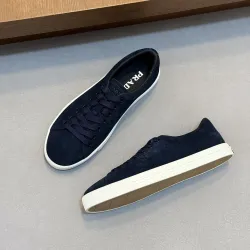 Prada Men's Nappa Leather Casual Sneakers, Western Decorative Stitching, Sheepskin Lining, Soft Rubber Outsole, Multiple Colors Available #A67711