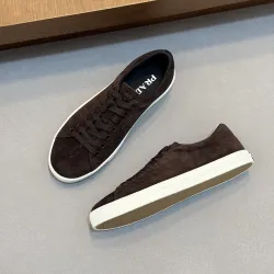 Prada Men's Nappa Leather Casual Sneakers, Western Decorative Stitching, Sheepskin Lining, Soft Rubber Outsole, Multiple Colors Available #A67712