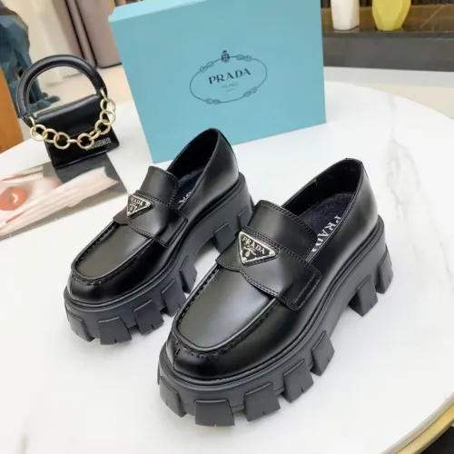 Prada Unisex Shoes Casual height increasing leather shoes #B39445