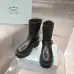 Prada Inspired Black Leather Biker Boots With Chunky Platform Sole #B54535