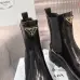 Prada Style Shiny Black Leather Chelsea Boots With Chunky Platform Sole #B54536