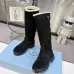 Prada Women’s Black Suede Knee Boots with Shearling Lining & Chunky Sole #A69875