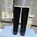 Prada Women’s Black Suede Knee Boots with Shearling Lining & Chunky Sole #A69875