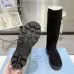 Prada Women’s Black Suede Knee Boots with Shearling Lining & Chunky Sole #A69875