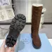 Prada Women’s Brown Suede Knee Boots with Shearling Lining & Chunky Sole #A69876