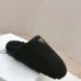 Prada Women’s Black Sheepskin Slippers – Fuzzy Mules with Gold Logo Tab, Soft Indoor Footwear #A69832