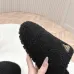 Prada Women’s Black Sheepskin Slippers – Fuzzy Mules with Gold Logo Tab, Soft Indoor Footwear #A69832