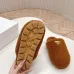 Prada Women’s Brown Sheepskin Slippers – Fuzzy Mules with Gold Triangle Logo Tab, Soft Indoor Footwear #A69833