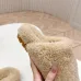 Prada Women’s Sheepskin Slippers, Beige Fuzzy Mules with Gold Logo Tab, Soft Indoor Footwear #A69830