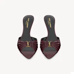 YSL 60mm Babylone Ruched Leather Mule #A67905