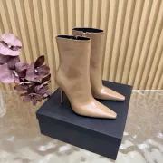 YSL Cassandre Side‑Zip Square‑Toe Ankle Boots 10.5cm Heel #A68626