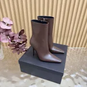 YSL Cassandre Side‑Zip Square‑Toe Ankle Boots 10.5cm Heel #A68627