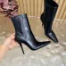 YSL Cassandre Side‑Zip Square‑Toe Ankle Boots 10.5cm Heel #A68628